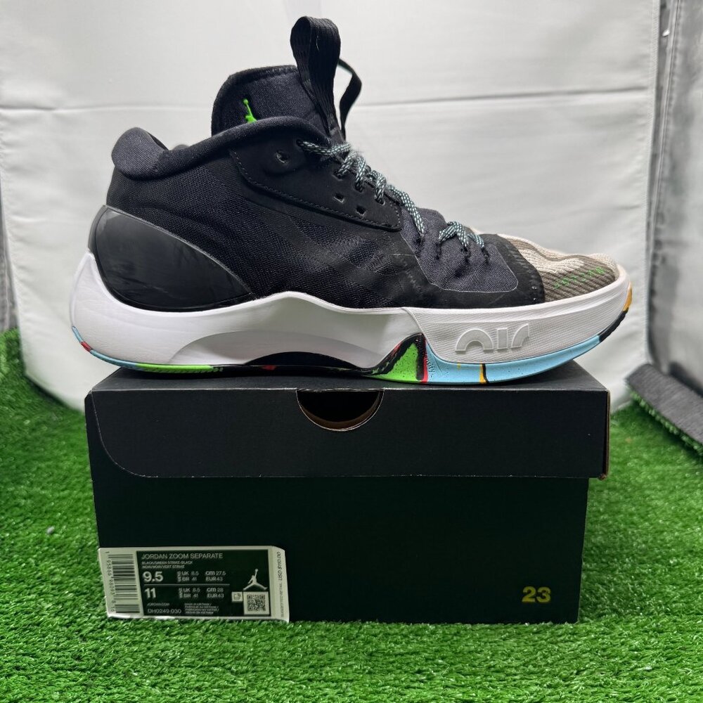 Air Jordan Zoom Separate Black Multi Men's Size 9.5 Basketball Shoes DH0249-030
